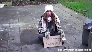 Homeless teen fucks granddad anent be imparted to murder park for little cash