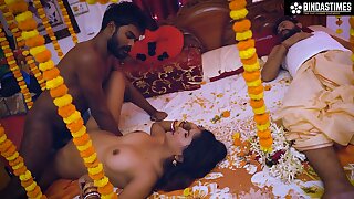 Cheating Newly Married wife surrounding Her Schoolboy Band together Hardcore Fuck in front of Her Costs ( Hindi Audio )