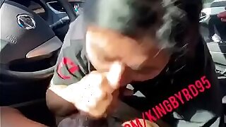 Spanish bitch slobbin me in the whip on the 4th (Part 2)