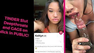 Asian Tinder floosie gets her THROAT FUCKED in the backseat!